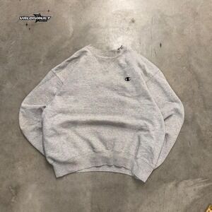 Vintage Champion Mens Large Gray Crewneck Pullover Sweatshirt